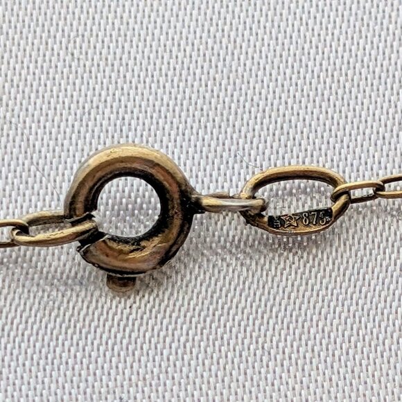 Antique Russian USSR Gilded Silver 875 Butterscotch Egg Yolk Amber Necklace - Picture 4 of 5